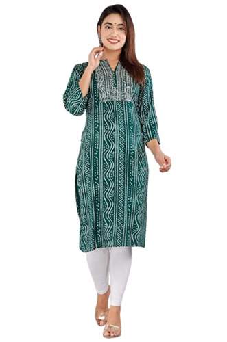 Buy Rayon Green Kurti At Wholesale Price by Black Kite And Company