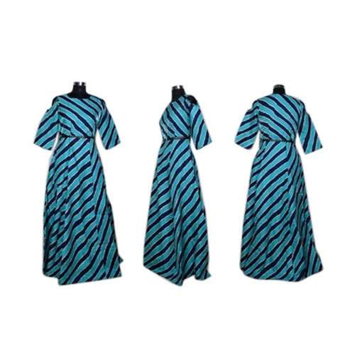  Long Stripped Gown