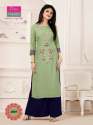 Embroidered Rayon Kurti Palazzo Set 
