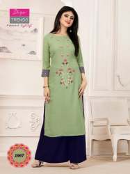 Embroidered Rayon Kurti Palazzo Set 