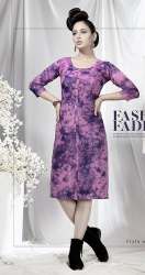 Pink Denim casual wear kurti 