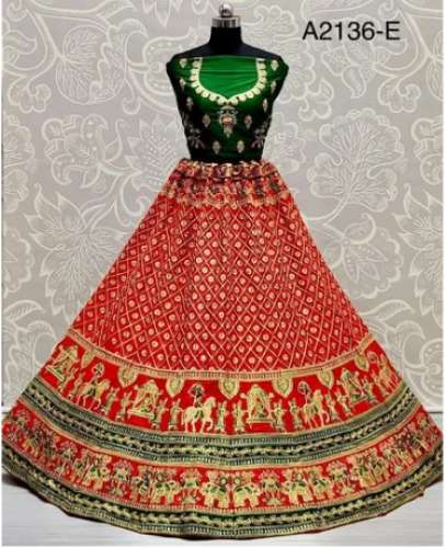 Heavy Malai Sarteen 	Embroidery bridal Lehenga by Fab Zone