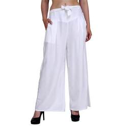 Girls Black Rayon Belt Plate Palazzo Pant