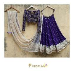 Functional Wear Blue Girlish Lehenga choli 