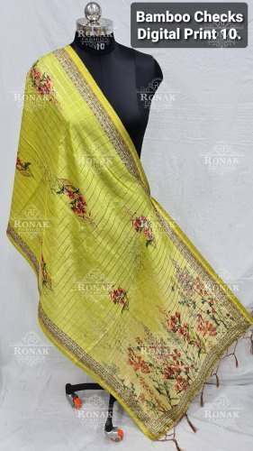 Fancy Bamboo Checks Digital Dupatta