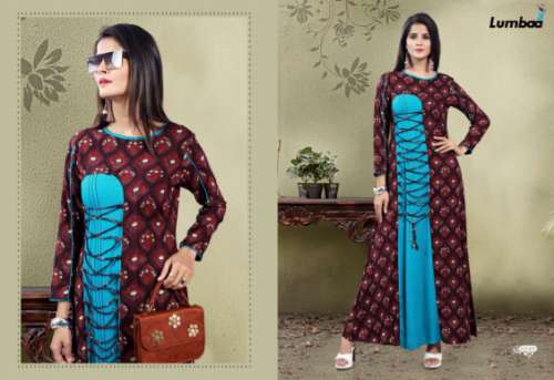 Stylish Rayon Long Kurtis Gown