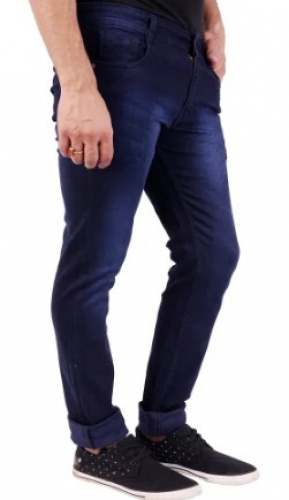 Mens Plain Kstorm Slim Fit Carbon Blue Jeans by Shri Ram Rajesh Kumar