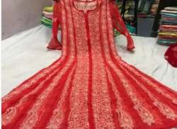 Party Wear Anarkali Long Chikan Kurti 