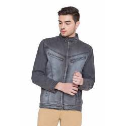 Mens Denim Grey Full Sleeve Jacket