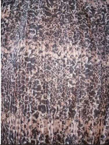 Black and Cream Poly Georgette Plating Fabric 
