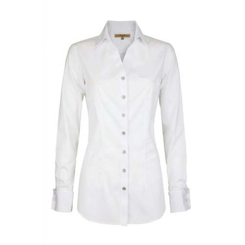 Plain white Collar Neck Girls Shirt 