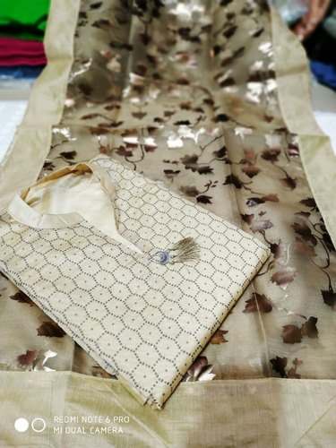 chanderi santoon work material by AM Collection