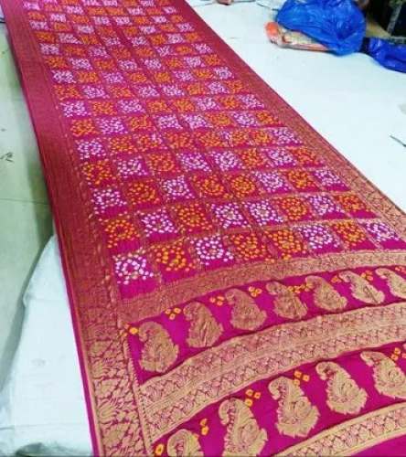 Banarasi Bandhni Print Gharchola Saree
