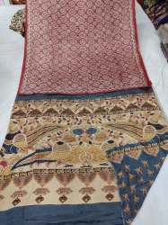 Khatushyam creation Ajrakh Silk Saree