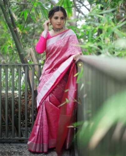 New Collection Soft Silk Lichi Silk Saree For Women by Khatushyam Creations