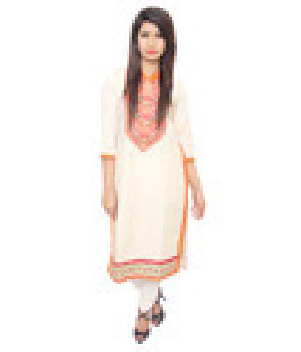 Cotton Printed Embroidered Kurti