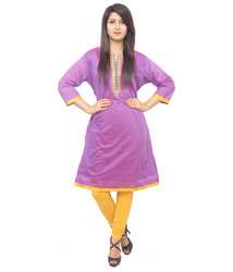 Purple Cotton Kurti