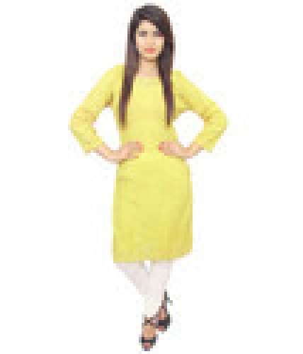 Yellow Embroidered Kurti