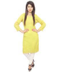 Yellow Embroidered Kurti