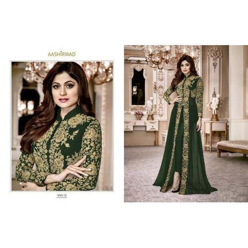 Ladies Embroidered Front Cut Suits by Rajendra Textiles