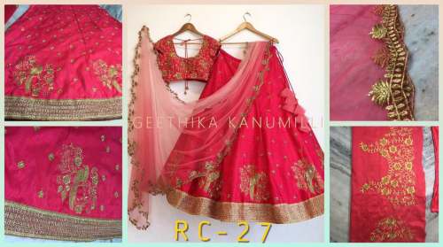 Bollywood Red Sparrow Design Work Lehenga choli by Namastey Fashion
