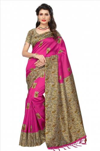 dark pink kalamkari saree