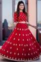 New Party Wear Red Embroidery Work Lehenga Choli thumb 1
