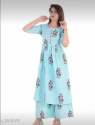Printed Kurti Plazo set thumb 1