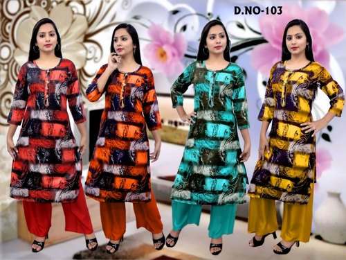 rayon Kurti plazo set