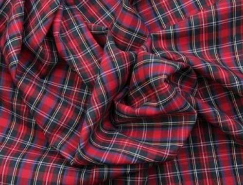 Red Checks School Uniform Shirting Fabric  by Ved Prakash Khanna