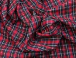 Red Checks School Uniform Shirting Fabric 