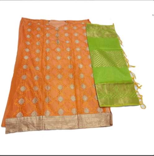 Ladies Chanderi Silk dress material Suit