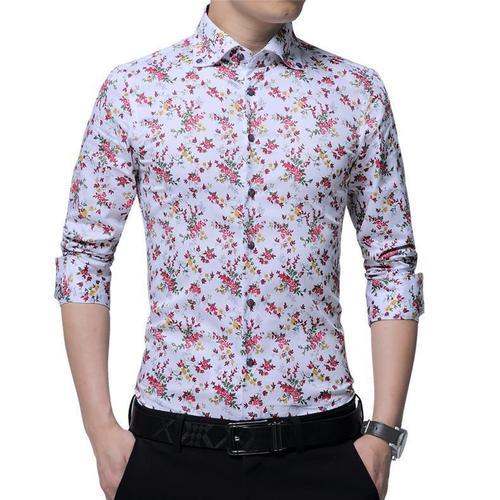 Mens Linen Printed Shirt