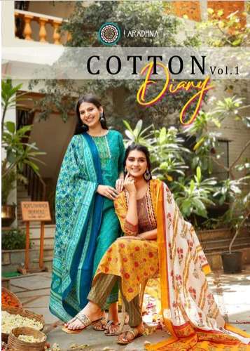 Aradhna Cotton Diary Designer kurtis With Dupatta by Hariram Textile