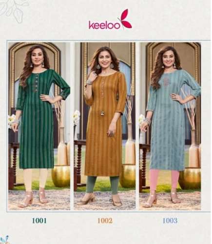Keeloo Rosie-1 Ladies Viscose Straight Kurti by Hariram Textile