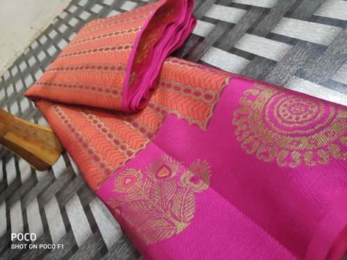 Banarasi Kora Muslin Silk Saree by Gaushiya Silk Craft