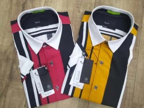 Original Cotton Lycra Striped Men Shirts 