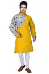 Designer Traditional One Side Printed Kurta Pajama