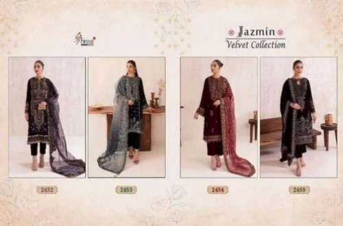 Jazmin Velvet Designer Embroidered Suit