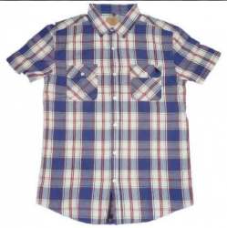 Boys Half Sleeve Cotton Check Shirts