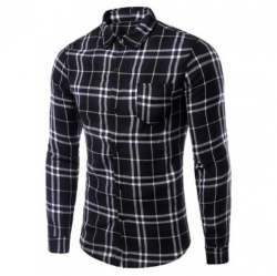 Men Black Checked Shirts