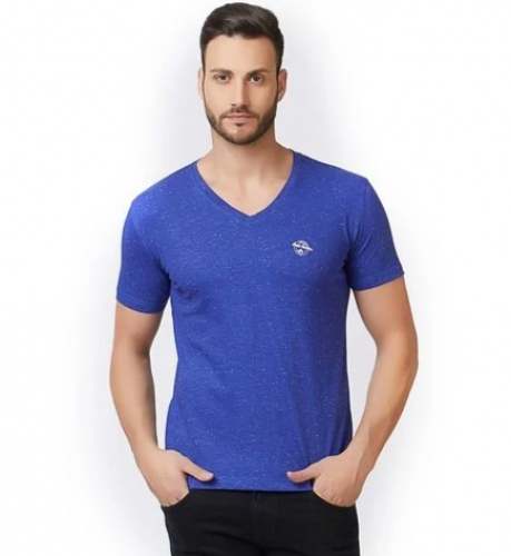 Stylish Men Blue V-Neck T shirts by P5 Enterprises