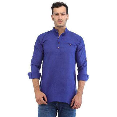 Men Blue Straight Kurta