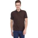Men Polo Neck Brown T-Shirt