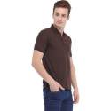 Men Polo Neck Brown T-Shirt thumb 1