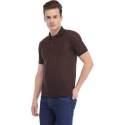 Men Polo Neck Brown T-Shirt thumb 2