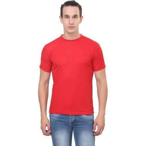 Men Round Neck Red T Shirt