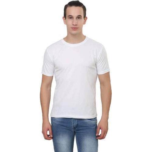 Men Round Neck White T-Shirt