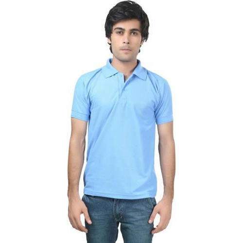 Mens Blue Polo Neck T-Shirts
