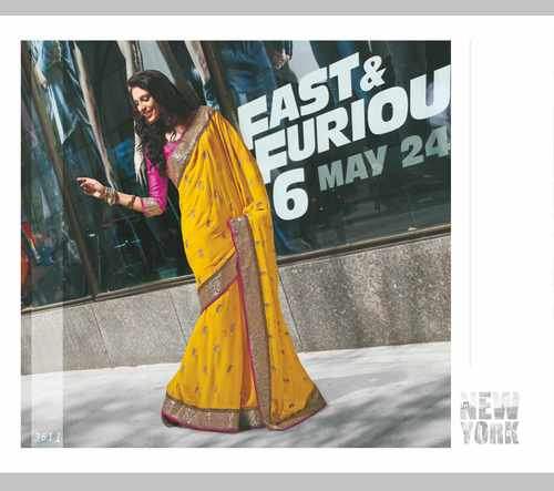 fancy designer formal saree by Vaaman Creation